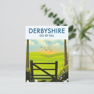 Derbyshire Landschaft Reiseplakat Postkarte