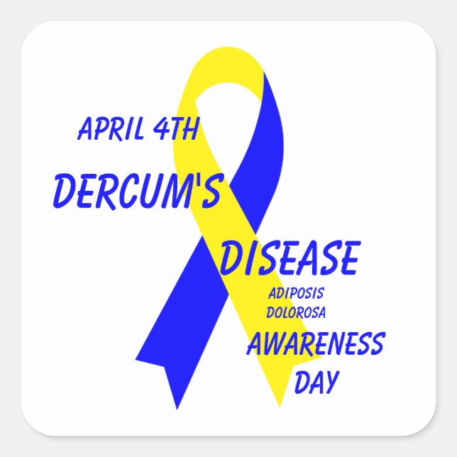 Dercum's Disease Awareness Ribbon von Janz Quadratischer Aufkleber (Vorderseite)