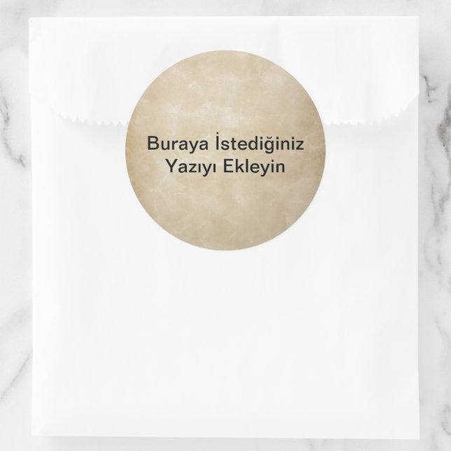 Deri Görünümlü Tasarım Runder Aufkleber (Tasche)