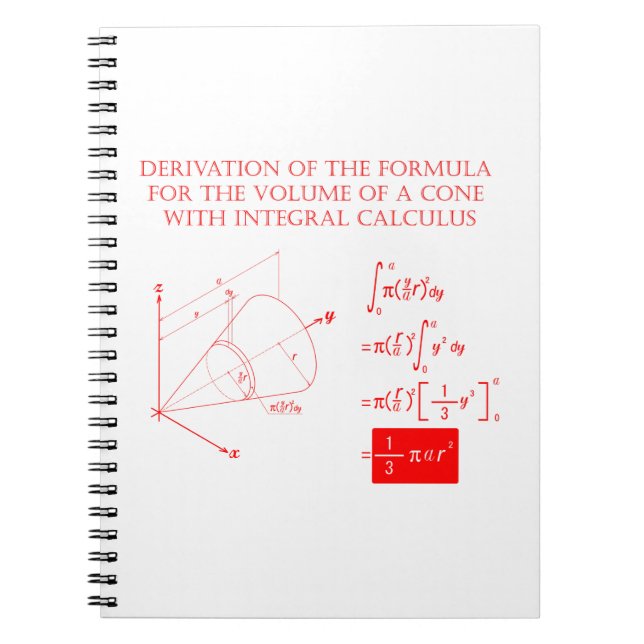 Derivation of the formula for the volume of a cone notizblock (Vorderseite)
