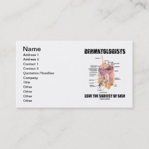 Dermatologen-Liebe das Thema der Haut (Anatomie) Visitenkarte
