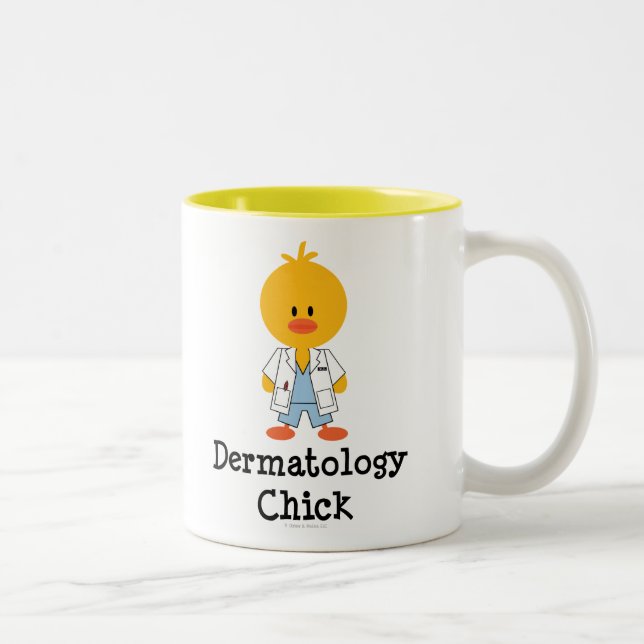 Dermatologie-Küken-Tasse Zweifarbige Tasse (Rechts)