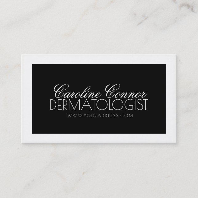 Dermatologin Black & White Bold Design Card Visitenkarte (Vorderseite)