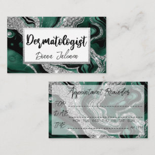 Dermatologin ernennt Erinnerung Silver Green Visitenkarte