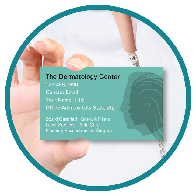 Dermatologin Theme Business Cards Visitenkarte (Von Creator hochgeladen)