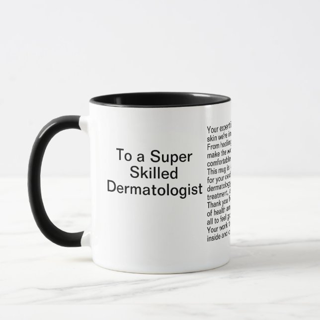 Dermatologin Vielen Dank Tasse (Links)