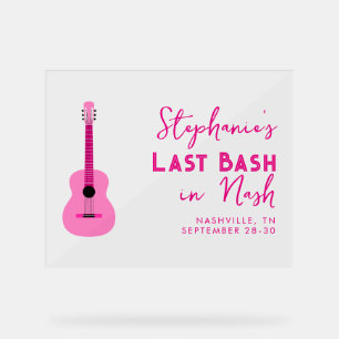Dernier Bassin de Guitare Rose à Nash Bachelorette