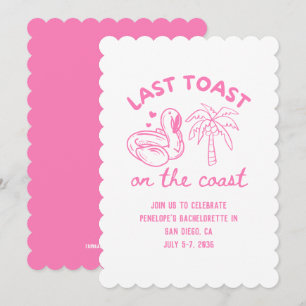 Dernier toast rose sur la côte Invitation de bache