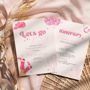 Dernière disco rodéo bachelorette invitation