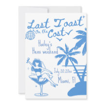 Dernière toast sur la côte invitation enterrement 