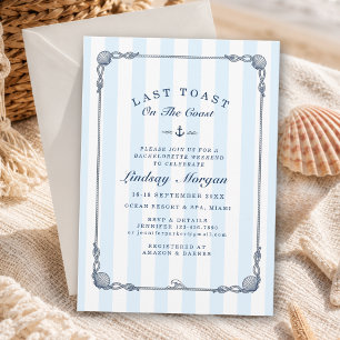 Dernière Toast sur la Côte ! Invitation rayée pour