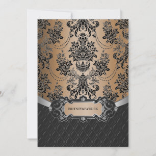 Dernières invitations Brown et Mariage damassé en