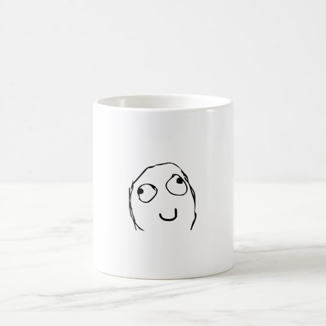Derp Face Meme Kaffeetasse (Mittel)