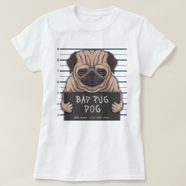 Derpy Bad Pug T-Shirt (Design vorne)
