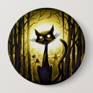 Derpy wenig Halloween-Katze in einem Button
