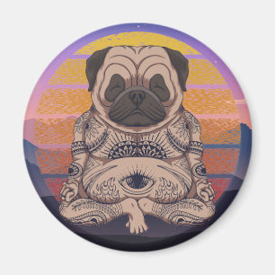 Derpy Yoga Mops Magnet