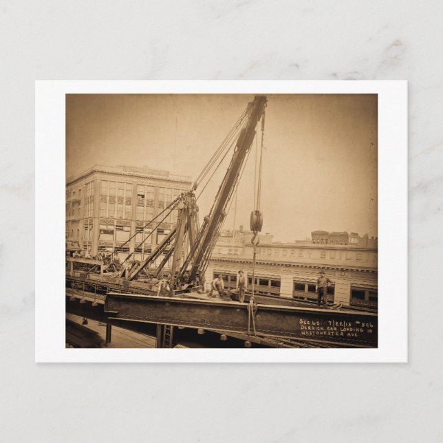 Derrick Car Loading Westchester Avenue Bronx NYC Postkarte (Vorderseite)