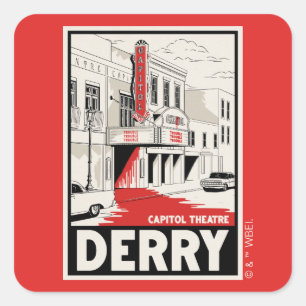 Derry Hauptstadt Theater Quadratischer Aufkleber
