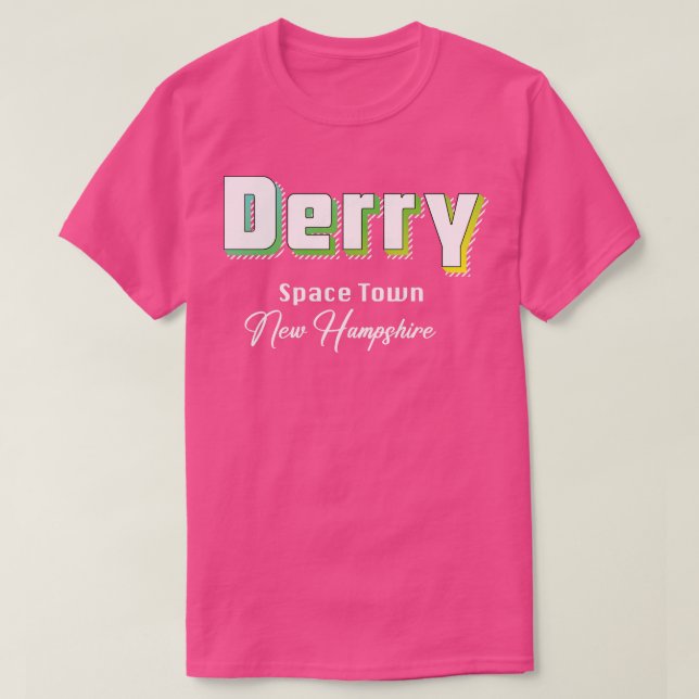 Derry New Hampshire Yellow Text T-Shirt (Design vorne)