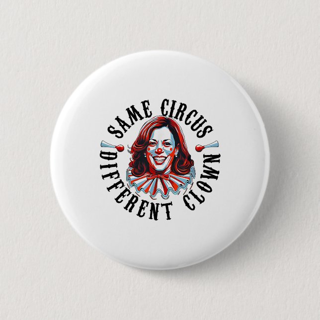 Derselbe Circus Different Clown Funny Kamala Harri Button (Vorderseite)