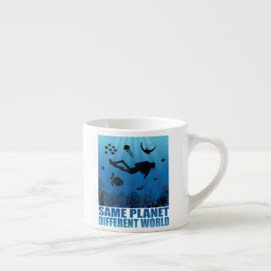 Derselbe Planet Anderer World Scuba Diver Espressotasse