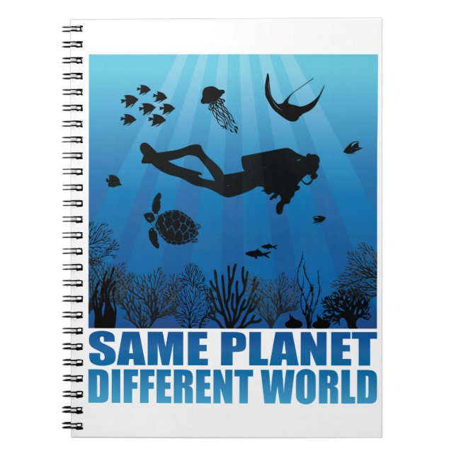 Derselbe Planet Anderer World Scuba Diver Notizblock (Vorderseite)
