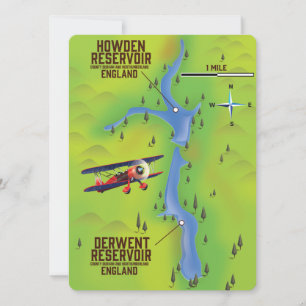 Derwent & Howden Reservoirs Kartenposter