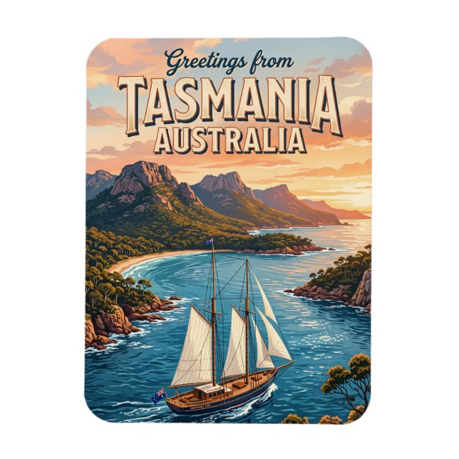 Derwent River Segelszene Australien Magnet (Vertikal)
