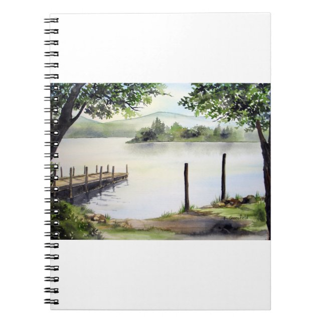 Derwent Water Keswick England Aquarellmalerei Notizblock (Vorderseite)