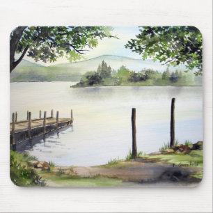 Derwent Water Keswick England Watercolor Painting Mousepad