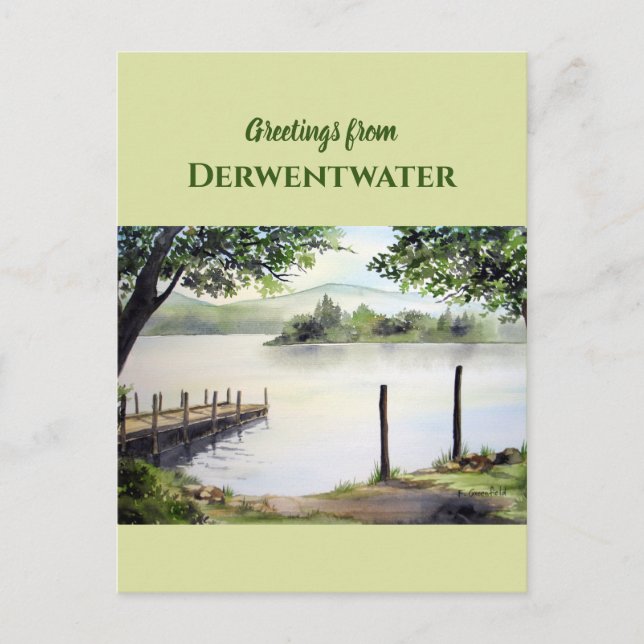 Derwentwater in Keswick, Lake District Malerei Postkarte (Vorderseite)