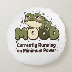 Derzeit läuft auf Minimum Power Frog Tee Rundes Kissen