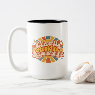 Derzeit Verantwortungen Meidend Lustig Retro Zweifarbige Tasse
