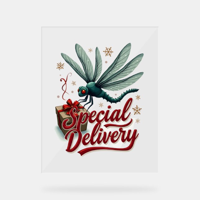 Derzeitige Delivery Dragonfly Acrylschild (Vorderseite)