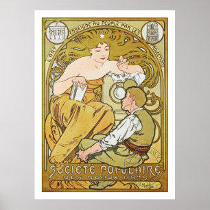 DES Alphonse Mucha - Société Populaire Poster