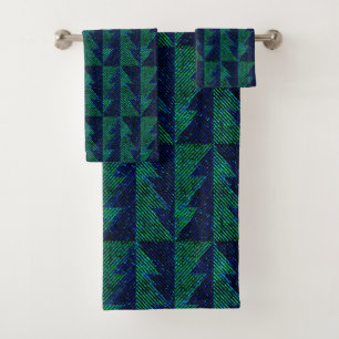Des arbres de Noël bleus et verts.