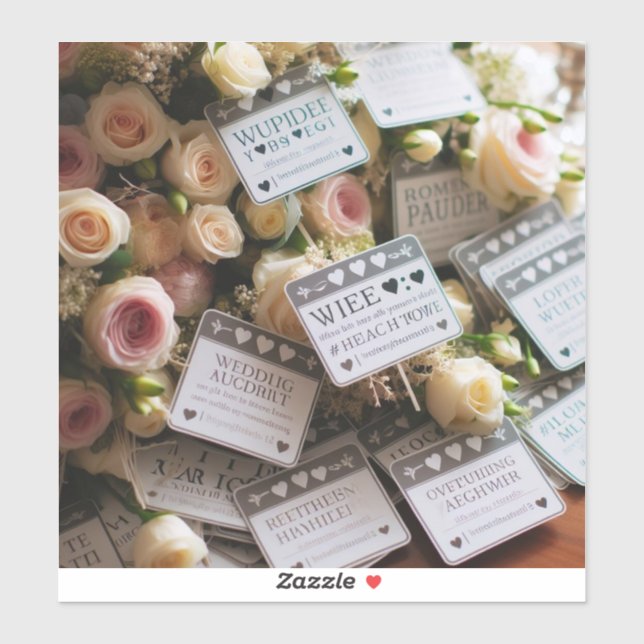 Des autocollants de hashtag mariages pour encourag (Feuille)