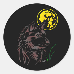 Des autocollants de jeune loup rêveur