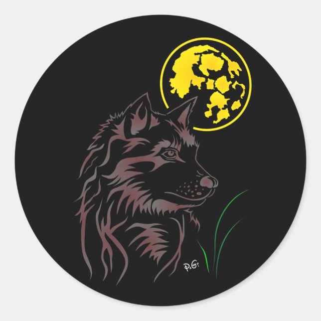 Des autocollants de jeune loup rêveur (Devant)