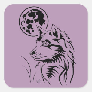 Des autocollants de jeune loup rêveur