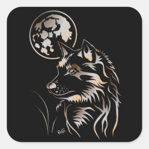 Des autocollants de jeune loup rêveur