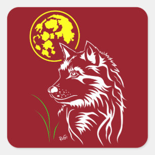 Des autocollants de jeune loup rêveur