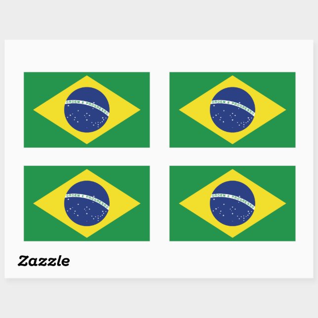 Des autocollants du drapeau brésilien. Ordem e Pro (Feuille)