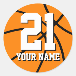 Des Basketballaufklebers   Personalizable der Nr. Runder Aufkleber
