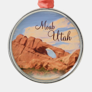 Des Bogen-Felsens Moabs Utah landschaftliche Silbernes Ornament