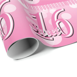 Des Bonbon-16 16. Geburtstag Wort-der Kunst-| Geschenkpapier