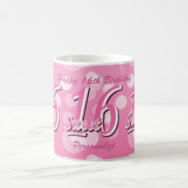 Des Bonbon-16 16. Geburtstag Wort-der Kunst-| Kaffeetasse