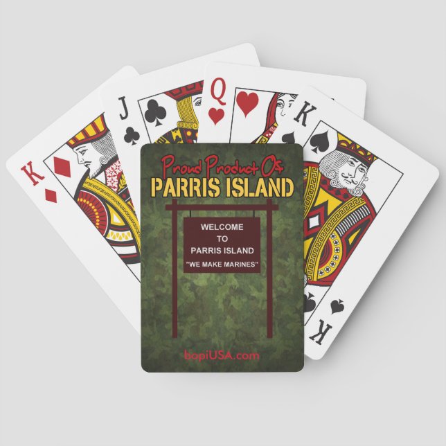 Des cartes de jeu faisons marines d'île de Parris (dos)