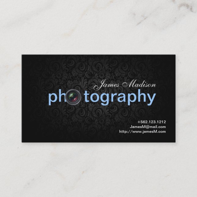 Des Cartes de visite élégants de Damask photograph (Devant)