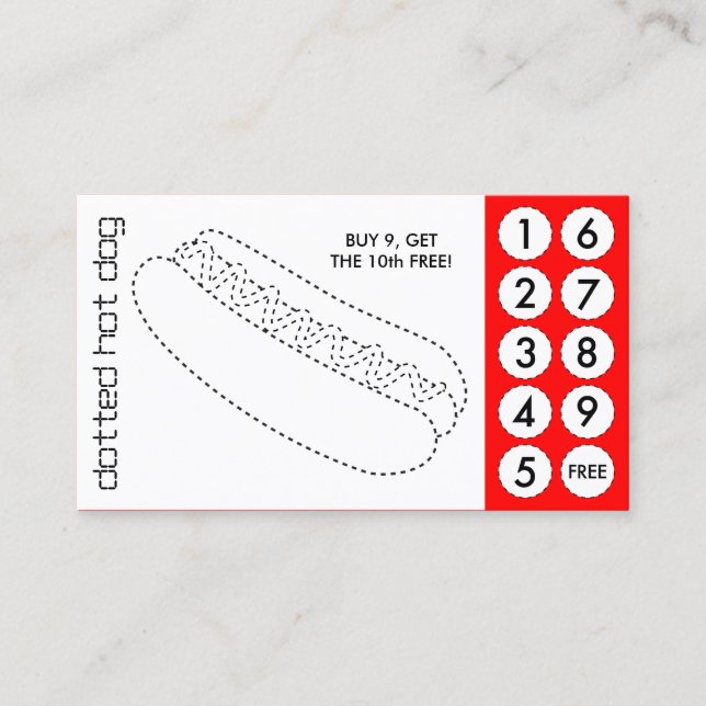 des cartes perforées pour hot dog (Devant)